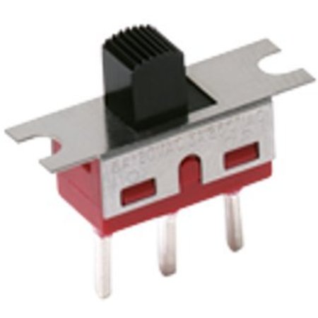 C&K COMPONENTS Slide Switch, Dpdt, Latched, 0.02A, 20Vdc, Solder Terminal, Through Hole-Right Angle 1201M2S3ABE2